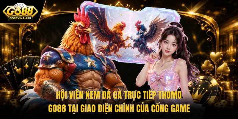 Hội viên xem đá gà trực tiếp Thomo Go88 tại giao diện chính của cổng game